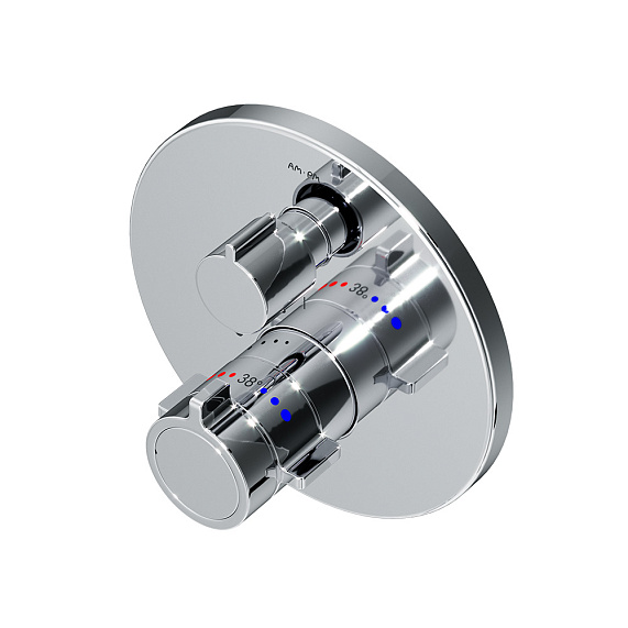 Встраиваемая душевая система AM.PM X-Joy FT85A3RH30 хром: тропический верхний душ, излив с душевой лейкой, термостат-9