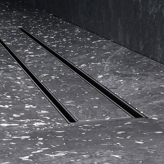 Душевой трап (лоток) 70 AM.PM MasterFlow W01SC-U11-070-04BM комбинированный затвор с черной матовой решеткой под плитку-12