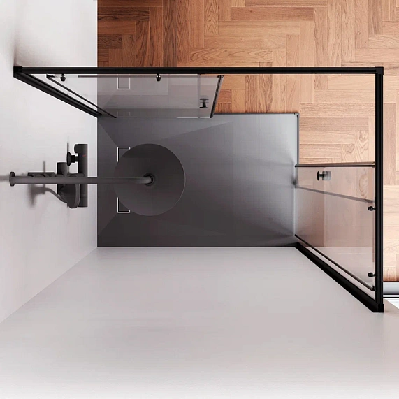 Душевое ограждение без поддона 80x120 AM.PM X-Joy W94G-403-120280-BT1K профиль черный матовый-2