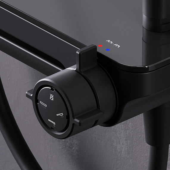 Душевая система AM.PM Moxie F079M722 стойка с тропическим душем, смесителем, черная-2