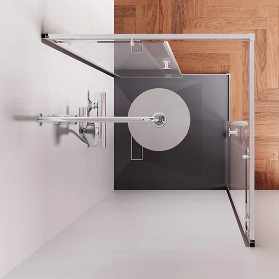 Душевое ограждение без поддона 80x80 AM.PM X-Joy W94G-403-8080-MT1K профиль серебристый-2