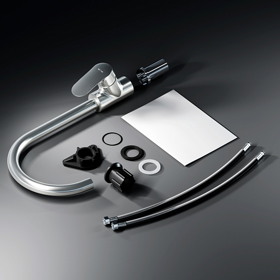 Смеситель для кухни AM.PM Like F8007711 высокий с каналом питьевой воды, сатин-8