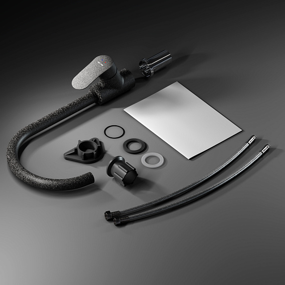 Смеситель для кухни AM.PM Like F8007722 высокий с каналом питьевой воды, черный-8