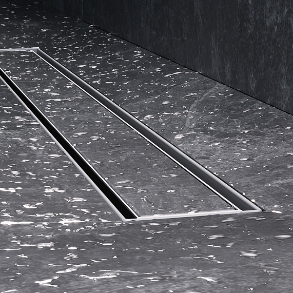 Душевой трап (лоток) 70 AM.PM MasterFlow W01SC-U11-070-04SB комбинированный затвор со стальной матовой решеткой под плитку-12