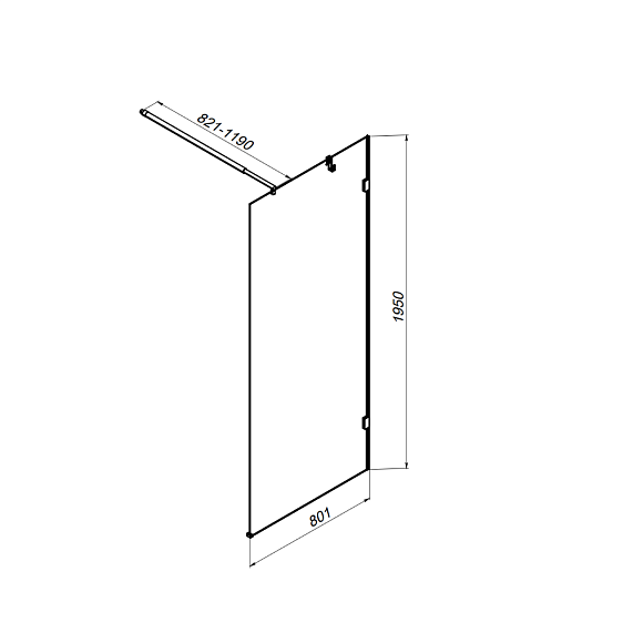 Душевая перегородка 80x195 AM.PM X-Joy W94UWI-80-F1-BTE прозрачное стекло, профиль черный-7