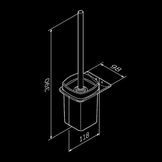 Ершик для унитаза AM.PM Inspire 2.0 A50A33422 со стеклянной настенной подставкой, черный-7