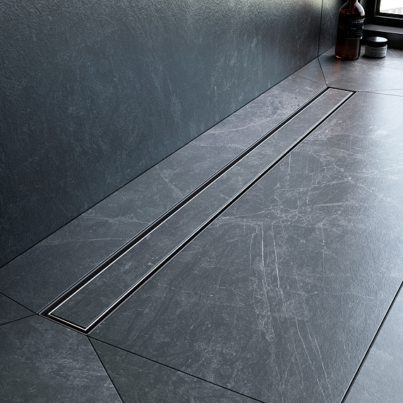 Душевой трап (лоток) 90 AM.PM MasterFlow W01SC-U11-090-04SB комбинированный затвор со стальной матовой решеткой под плитку-8