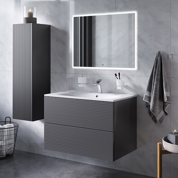 Тумба под раковину 80 AM.PM Struktura M9SFHX0802DGMHS подвесная, графит