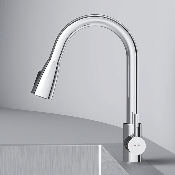 Смеситель для кухни AM.PM X-Joy S F85B07500 высокий, с выдвижным изливом, хром-5