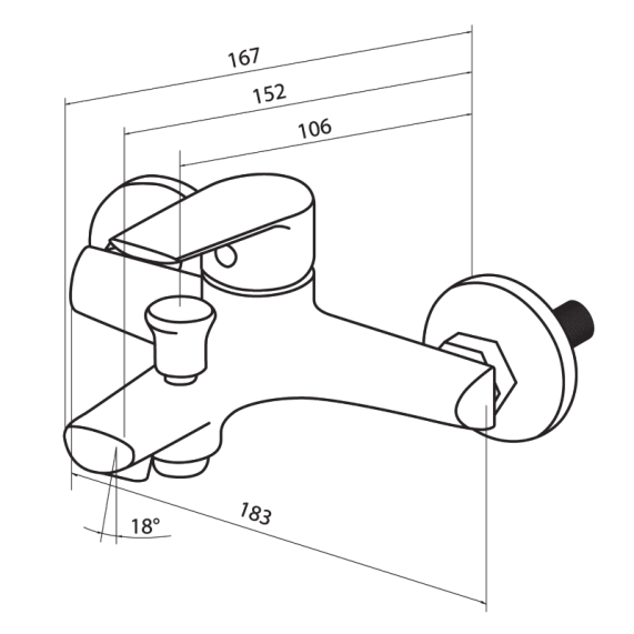 Смеситель для ванны и душа Damixa Origin Balance 791000000 Origin Balance хром