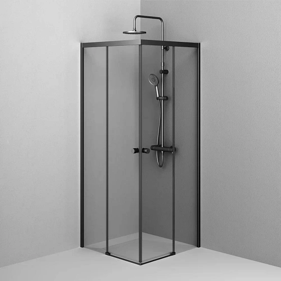 Душевое ограждение без поддона 80x80 AM.PM X-Joy W94G-403-8080-BT1K профиль черный матовый-3