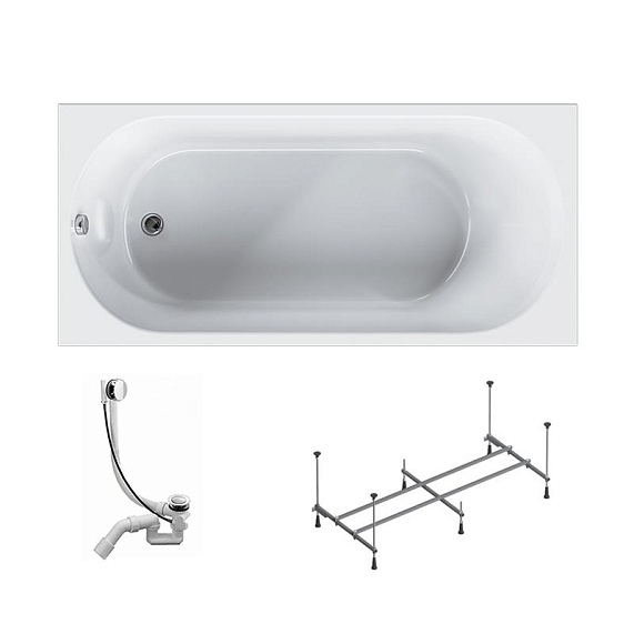 Ванна акриловая 150x70 AM.PM Moxie W9MA-150-070W-A2ROFL с каркасом и слив-переливом, белая-4