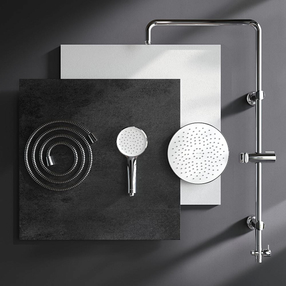 Душевая система AM.PM Crave F079C000 стойка с тропическим душем, хром-4