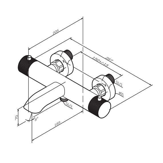 Смеситель для ванны и душа AM.PM Libre F6050022 термостат черный-12