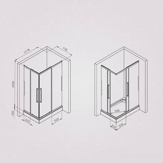 Душевое ограждение без поддона 80х120 AM.PM Func W84G-403-12080-MT профиль серебристый-6