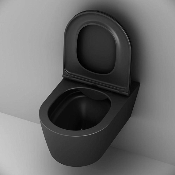 Унитаз подвесной AM.PM Func C8F1701MBSC безободковый с сиденьем микролифт, чёрный матовый-4