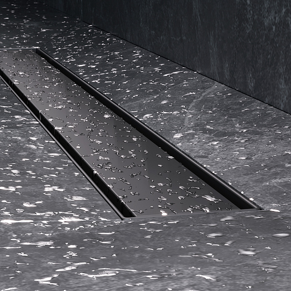 Душевой трап (лоток) 70 AM.PM MasterFlow W01SC-U11-070-04BM комбинированный затвор с черной матовой решеткой под плитку-13