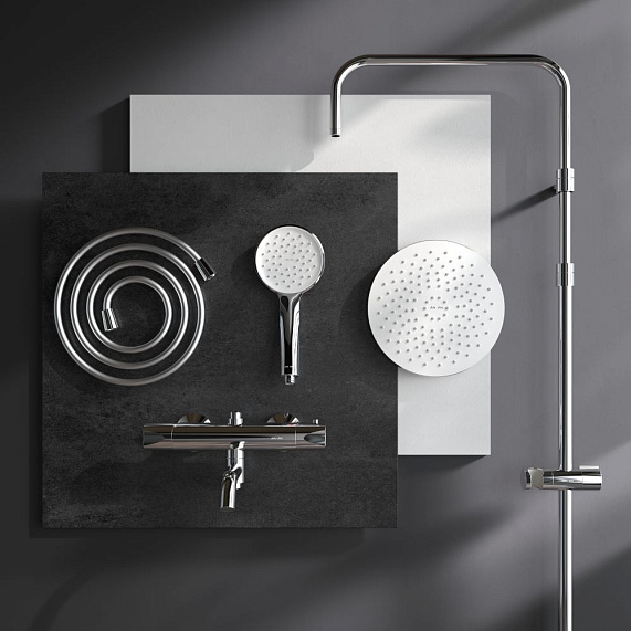 Душевая система AM.PM Crave F079C500 стойка с тропическим душем, термостатом, смесителем, изливом, хром-4