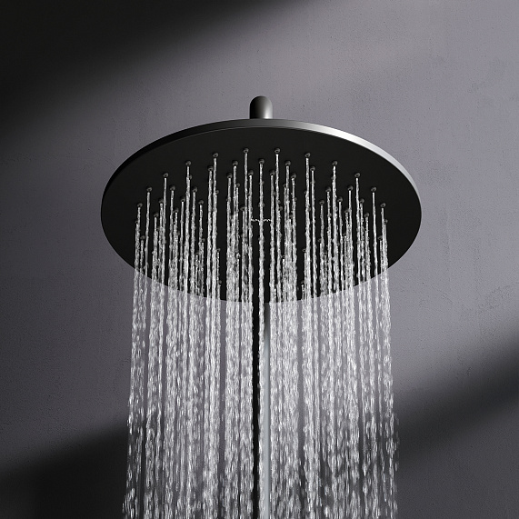 Душевая система AM.PM Gem F0790022 стойка с тропическим душем, черная-4