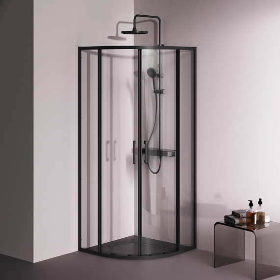 Душевое ограждение без поддона 80x80 AM.PM Above W9XG-401-8080-BT профиль черный