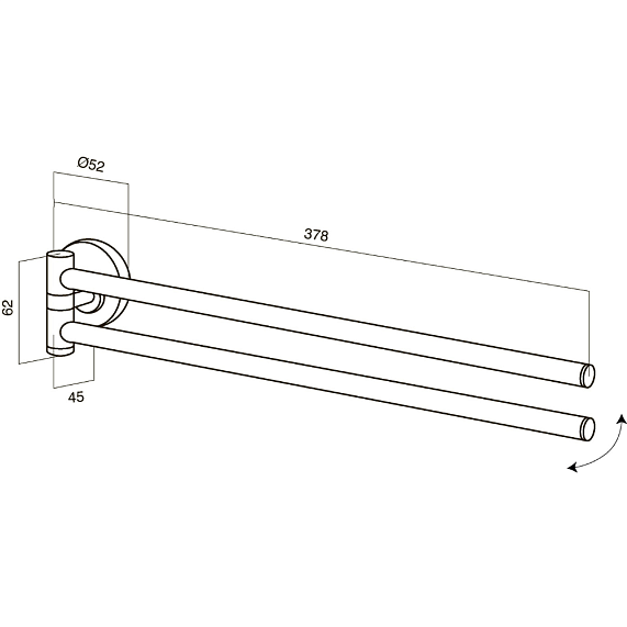 Вешалка для полотенец AM.PM Bliss L A5532664 поворотная двойная хром-4