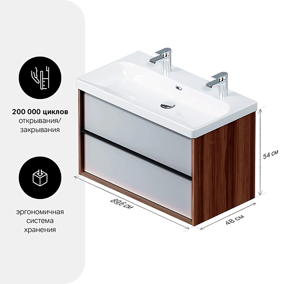 Тумба под раковину 90 AM.PM Stern M7LFHX0902GM под дерево-1
