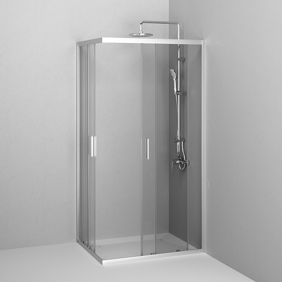Душевое ограждение без поддона 100x80 AM.PM Gem W90G-403-100280-MT профиль серебристый-4