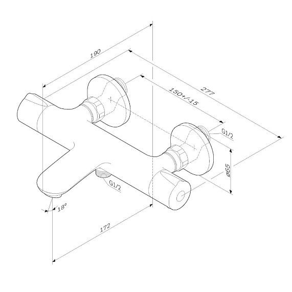 Смеситель для ванны и душа AM.PM Like F8050000 термостат, хром-9