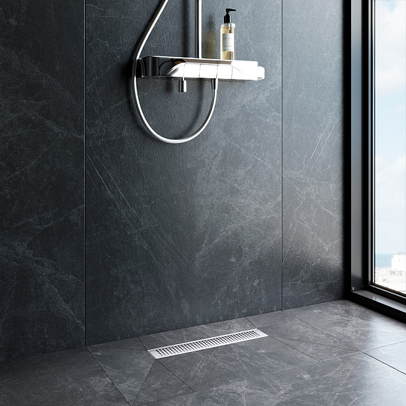 Душевой трап (лоток) 40 AM.PM MasterFlow W01SC-P11-040-01SB комбинированный затвор со стальной матовой решеткой-2