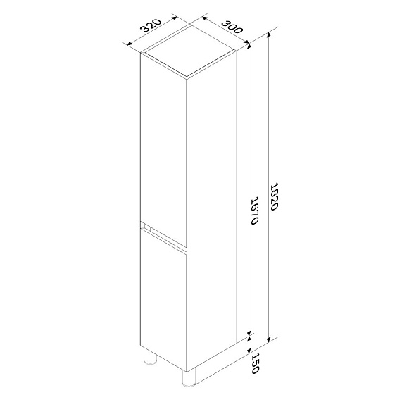 Шкаф-пенал для ванной 35 AM.PM Above M9XCSR0352WG напольный, правый, белый глянцевый-8