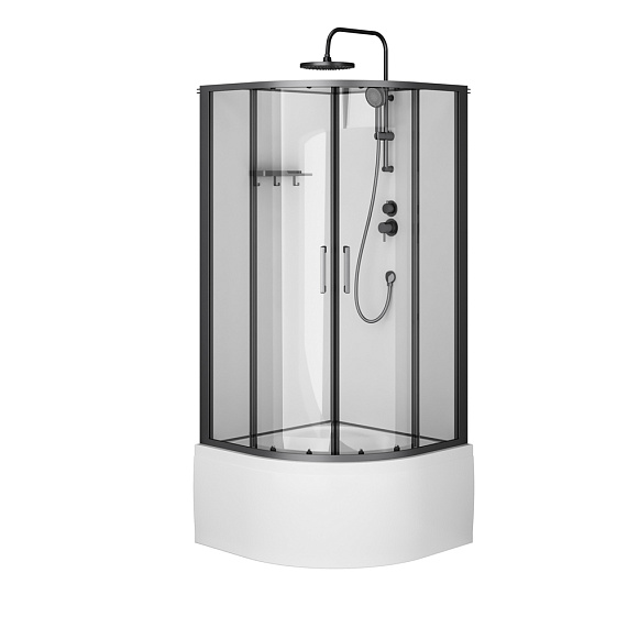 Душевая кабина 90x90 AM.PM Above W9XC-401A-9090BT профиль черный матовый, высокий поддон-11