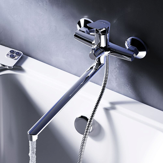 Смеситель для ванны и душа AM.PM Force F9F90200 длинный излив, хром-1