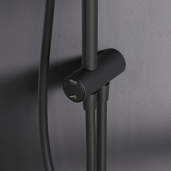 Душевая система AM.PM Like F0780022 стойка с тропическим душем, черная матовая-2