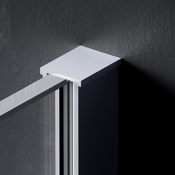 Душевая перегородка 100x200 AM.PM Func W84WI-100-F1-MTE прозрачное стекло, профиль серебристый-3