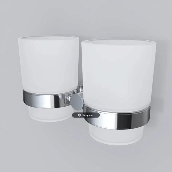 Стакан для зубных щеток настенный двойной AM.PM Sense L A74343400 стеклянный, хром-2