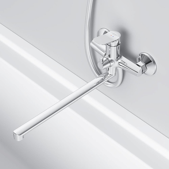 Смеситель для ванны и душа AM.PM Force F9F90200 длинный излив, хром-2