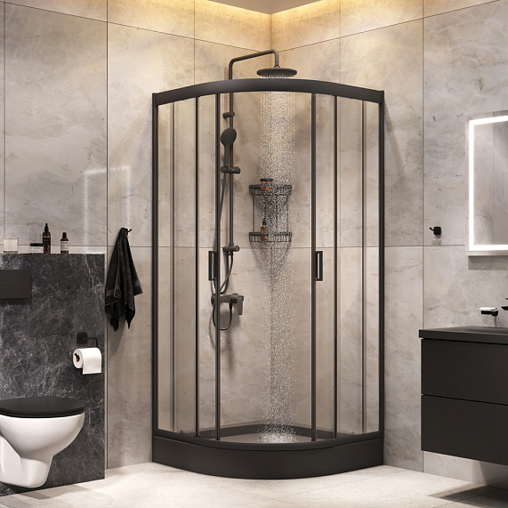 Комплект душевое ограждение AM.PM Gem WK90EN с душевым гарнитуром-2