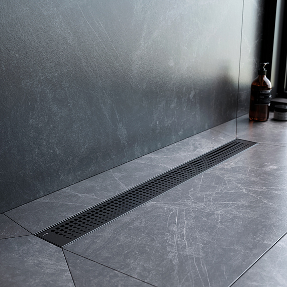 Душевой трап (лоток) 70 AM.PM MasterFlow W01SC-P11-070-01BM комбинированный затвор с черной матовой решеткой-3