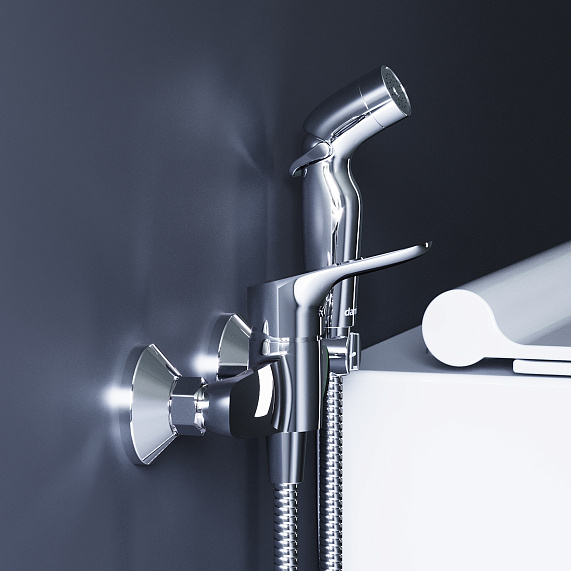 Гигиенический душ со смесителем Damixa Jupiter 778000000 хром встраиваемый, шланг 1200, держатель-1