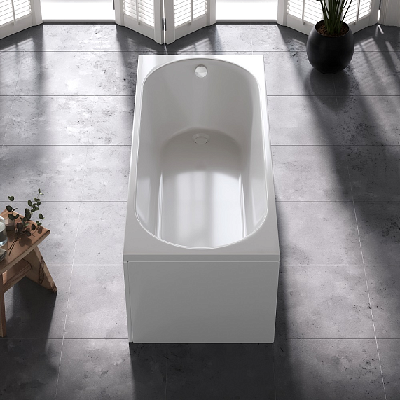 Ванна акриловая 160 AM.PM Moxie W9MA-160-070W-A2ROFL с каркасом и слив-переливом, белая-1