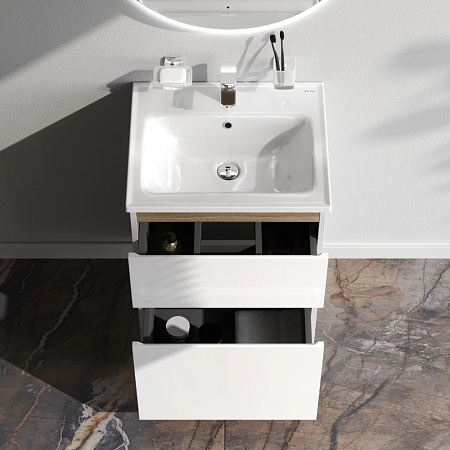 Тумба с раковиной 55 AM.PM X-Joy M85AFSX0552WG напольная на ножках белый глянец