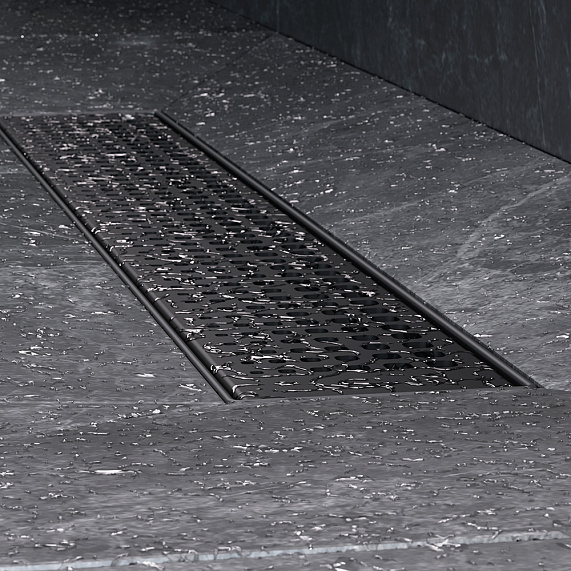 Душевой трап (лоток) 50 AM.PM MasterFlow W01SC-P11-050-01BM комбинированный затвор с черной матовой решеткой-6