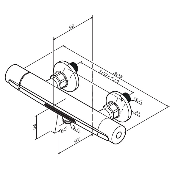 Смеситель для ванны и душа AM.PM Above F9X50055 термостат, оружейная сталь-12