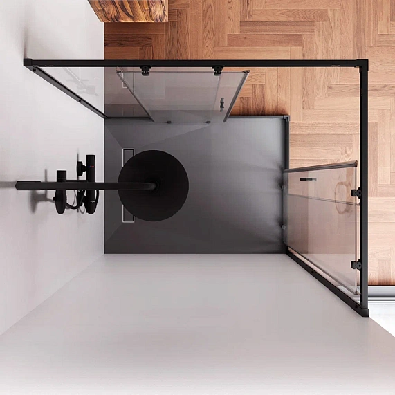 Душевое ограждение без поддона 90x120 AM.PM Gem W90G-403-120290-BT профиль черный матовый-2