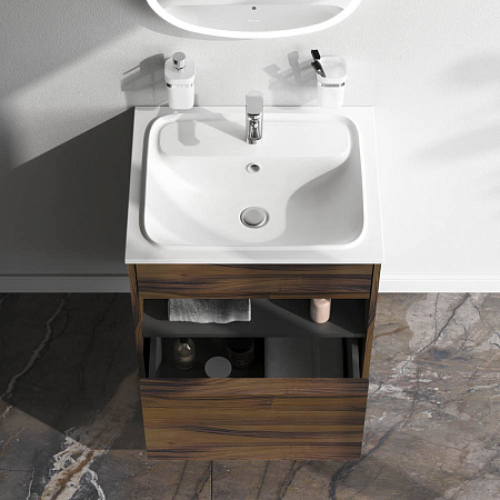 Тумба с раковиной 60 AM.PM Func M8FFUX0601OF подвесная/напольная на ножках под дерево