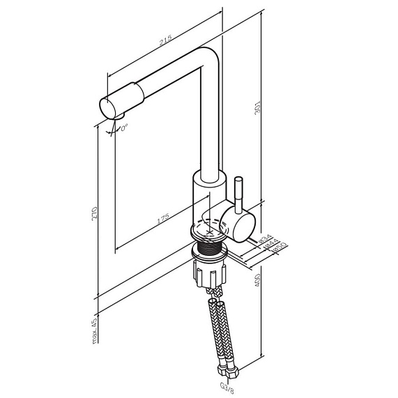 Смеситель для кухни AM.PM X-Joy S F85B05000 высокий, хром-9
