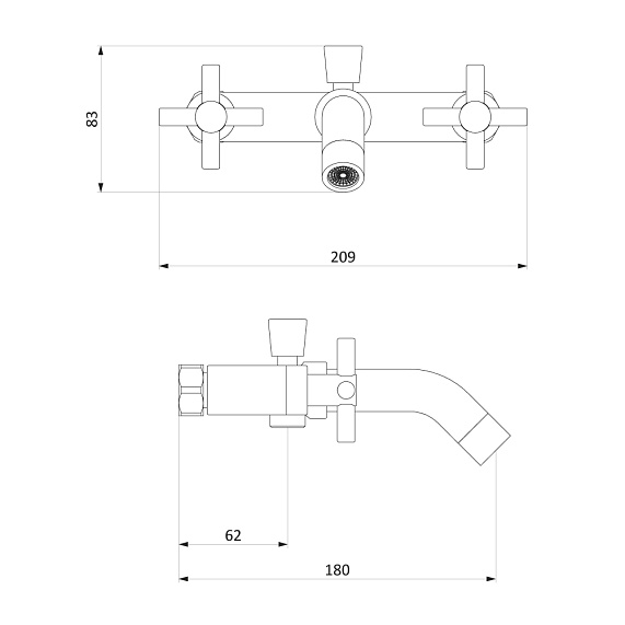 Смеситель для ванны и душа Damixa Neo Classic 271000000 графит-3