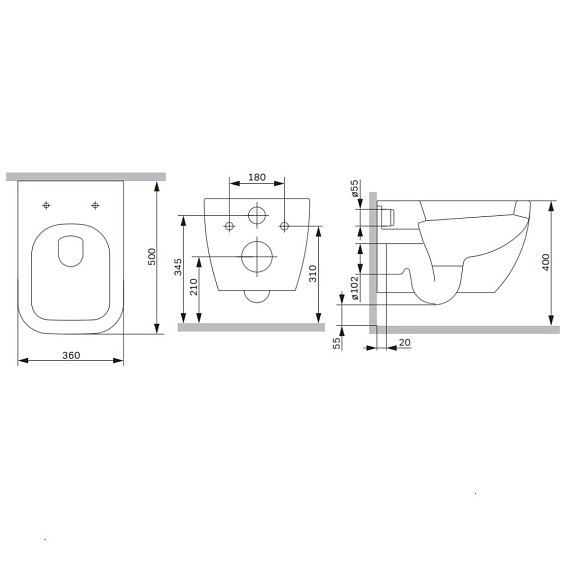 Унитаз подвесной AM.PM Gem C901901SC безободковый с сиденьем микролифт, белый-10