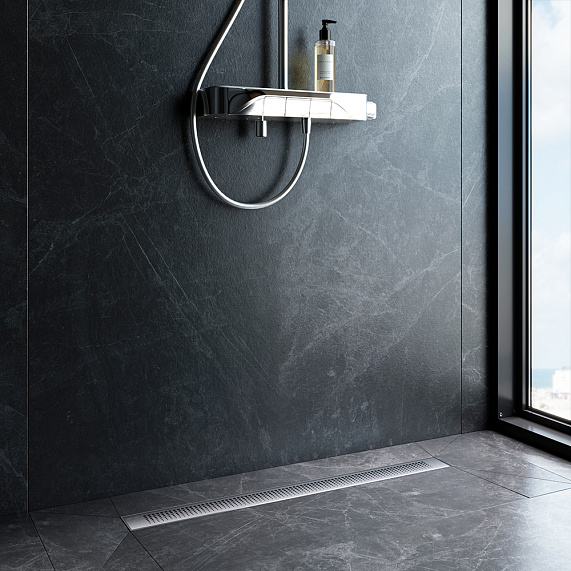 Душевой трап (лоток) 80 AM.PM PrimeFlow W02SC-P11-080-01SB комбинированный затвор со стальной матовой решеткой-2