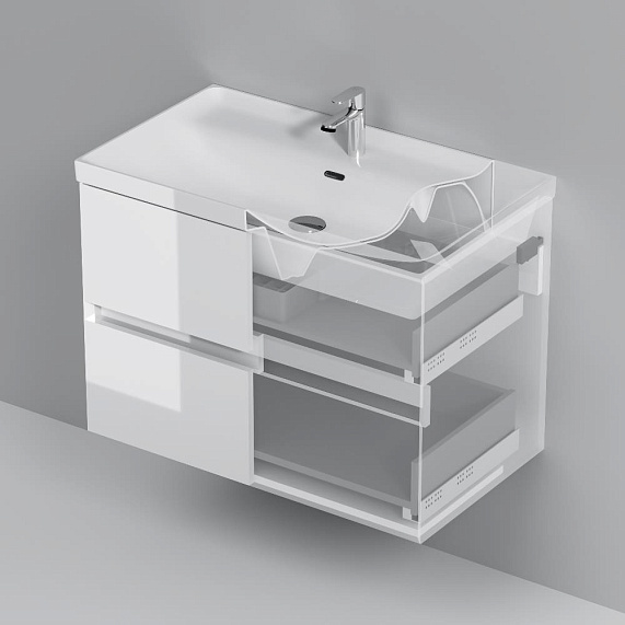 Тумба с раковиной 80 AM.PM Above M9X-FHX0802WG-WCC0800WG подвесная белая глянцевая-7